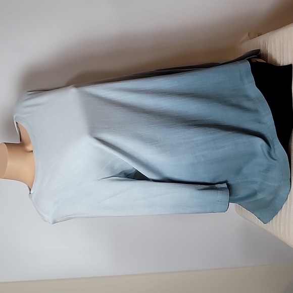 by JJ Ombre Asymmetrical Tunic Linen Look in 3 Shades of Blue 3/4 length sleeves - Picture 12 of 17